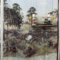 Danuta Rago, Konserwatorzy pracujący przy renowacji Panoramy Racławickiej, 1983, © Christopher Grabowski, FAF